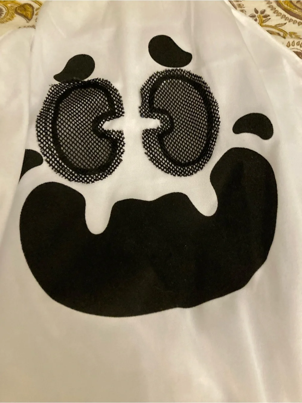 Spooktacular Creations 3T Poncho Ghost Costume w Pumpkin Candy Bag Easy On/Off